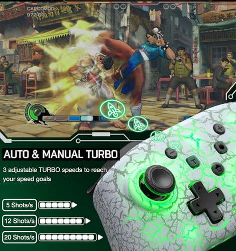 Switch Controller Compatible with Switch 1/2/Lite/OLED, Wireless Pro Controllers Work with iOS/Android/PC with RGB Light, Programmable, TURBO & Wakeup