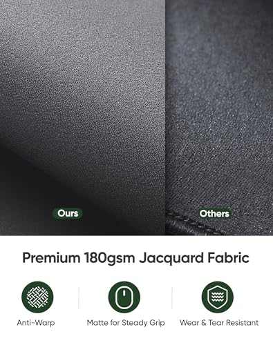 ALOANES Non-Slip Extended Mouse Pad Office&Home Desk Mat Stitched Edge | Gray Waterproof Jacquard Mousepad for Keyboard, Computer Gaming 27.6"x11.8"x0.12" - color: Gray, size: 27.6L x 11.8W inches