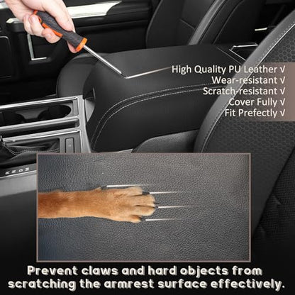 ramuel Center Console Armrest for Ford Escape 2013 2014 2015 2016 | Anti-Scratch ，Non-Slip ，PU Leather ，Easy Install - size: for Escape 2013 2014 2015 2016