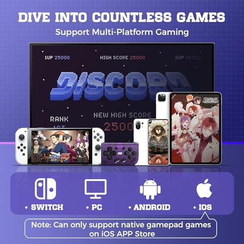 IINE Mini Retro Wireless Controller, Micro Remote Controller for Switch/OLED, PC, Android and IOS, Keychain Pocket-sized Controller with Turbo Function (Purple) - color: Purple