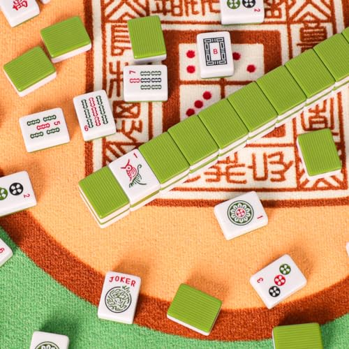 Set of American Mahjong Tiles, 166 American Mahjong Tiles with Green Color(1.2”,Tiles Only Set) - color: Green