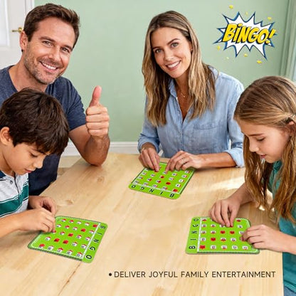 Regal Bingo Bulk Bingo Cards with Sliding Windows - Reusable Large Print Bingo Game Cards for Adults Large Group - 8 Pack, Green - color: Green (9-16)