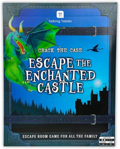Talking Tables Enchanted Castle Escape Room Game for Kids, Rescue the Dragon, Puzzles, Clues, QR Codes., Music, Family Games, Adults, Brain Teaser Puzzles Ages 9+, 1-6 Players