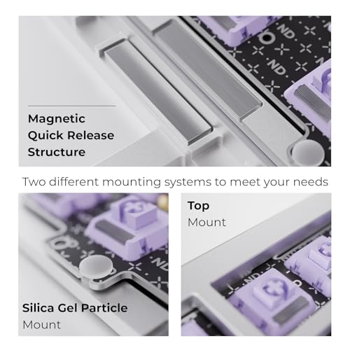 OOCTPK Mechanical Keyboard, Chilkey ND75 LP Wireless Gaming Keyboard with LCD Screen, Bluetooth 5.3/2.4G/USB-C, Hot Swappable Per-Key RGB Custom, Thin Front, Wrist Rest, Full-Aluminum, PC/Mac Support - color: Silver