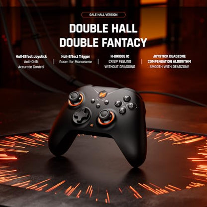 BIGBIG WON Wireless Controllers, Gale Hall PC Controllers Motion Control, Hall Joysticks&Triggers, PC App Game Controllers for Switch/Switch2/iOS/Android Wireless Gaming Controller - color: 2.Gale-Hall Standard Black