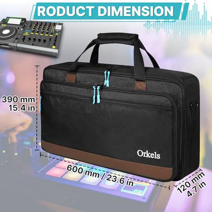 ORKELS DJ Controller Bag Case, Portable DJ Travel Case, Fits Pioneer DDJ REV1 SR SR2 OMNIS DUO, Mixtrack Platinum FX - size: DDJ-SR/SR2/REV1/Pro FX