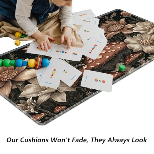 Frog On Mushrooms for MTG & TCG Playmat Mouse Pad,BFDHGQZC 24" x 14" Game Mat for MTG/RPG/CCG Trading Card Game Playmats Table Mat Perfect for Card Games Video Games Computer Office - color: Frog on Mushrooms
