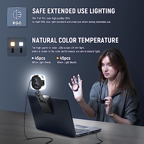 NEEWER LED Streaming Light with Windows & macOS Software Control, 2 in 1 Monitor Mount & Stand, Ultra Bright 2900K-7000K USB Laptop Computer Webcam Lighting for Video Conference, Zoom Call, PL81 PRO