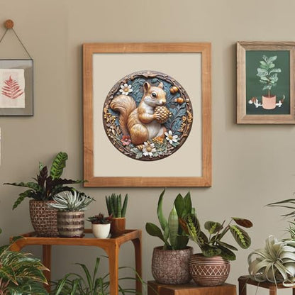 Jigfoxy Wooden Puzzles for Adults, Squirrel Wood Puzzles Adult, Unique Animal-Shaped Wooden Jigsaw Puzzles for Adults, Christmas Thanksgiving Gifts for Family and Friends (L-13.4 * 13.4in-270pcs) - size: Large