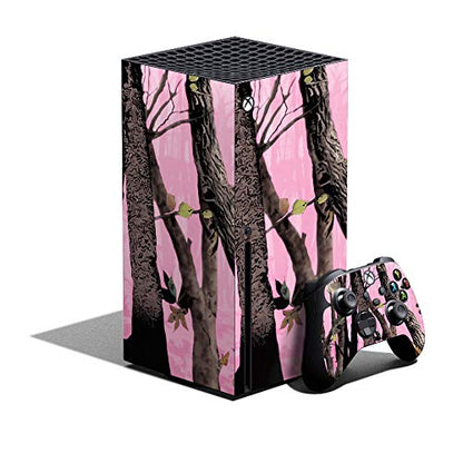 MightySkins Skin Compatible with Xbox Series X Bundle - Pink Tree Camo | Protective, Durable, and Unique Vinyl Decal wrap Cover | Easy to Apply and Change Styles | Made in The USA - color: Pink Tree Camo