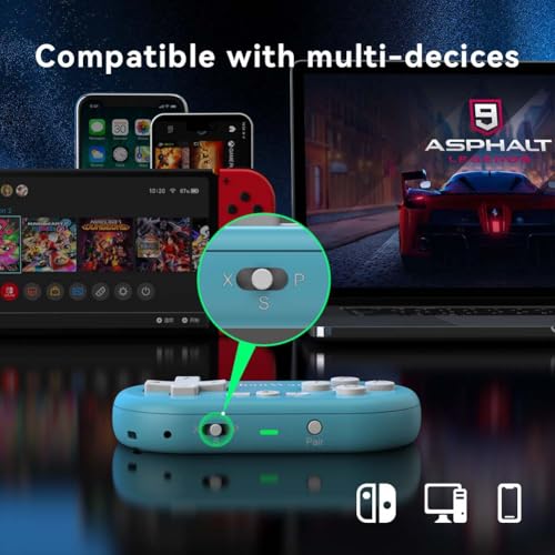 ShanWan Bluetooth Gamepad Keychain Sized Mini Controller for Switch, Windows, Android, iOS & PS4（Kabrilan） - color: Kabrilan