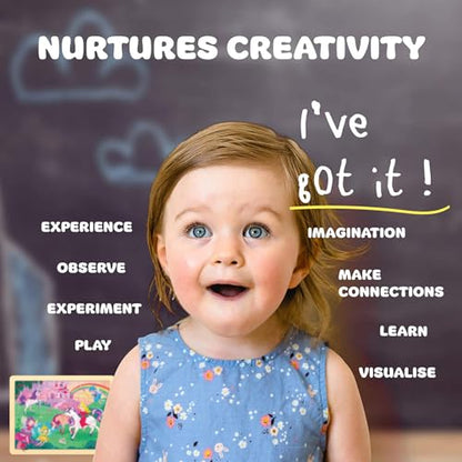 Wooden Puzzles for Kids Ages 3-5, 12 Piece Puzzle for 3 Year Old Fairy Princess, Preschool Toddler Puzzles for 3 4 5 Year Old with Picture Underneath