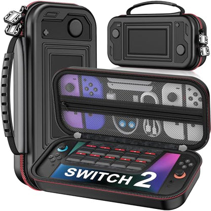 Kawaye Switch 2 Case for Switch Game Compatible with Nintendo Switch 2 (2025) and Switch/OLED Console, Switch Carrying Case Hard Shell Protective for Nintendo Switch 2 Accessories - color: Black