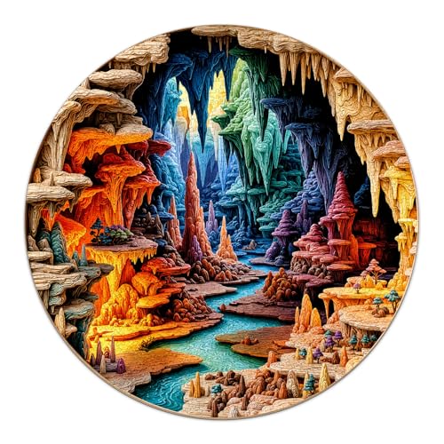 Puzzles for Adults 1000 Pieces, 3-D Visual Cave Jigsaw Puzzles 1000 Pieces for Adults, Puzzles with Letters On Back, Challenging Family Game, 26.5 x 26.5in - color: 3-d Visual Cave