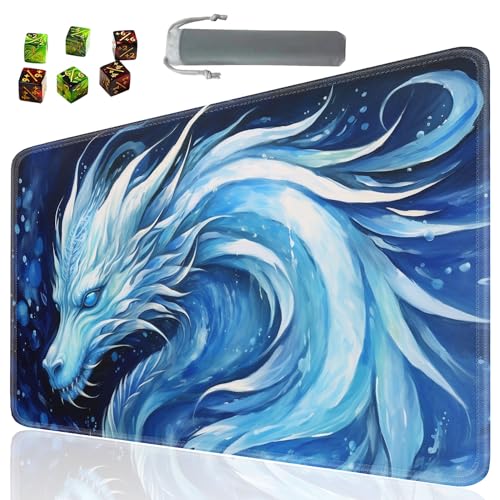 Board Game for TCG Playmat Table Mats Games Size 60X35 cm Mousepad Compatible for MTG RPG CCG Trading Card Game Play mats with 6 Dice (Playmat 18) Dragon 2 - color: SOTW-playmats-1-18