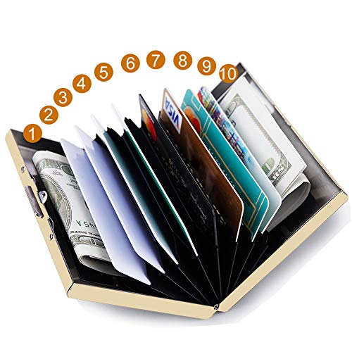 RFID Credit Card Holder Protector Metal Credit Card Wallet Business Card Holder for Men Women Gift Box Package (Gold) - color: 01 Gold