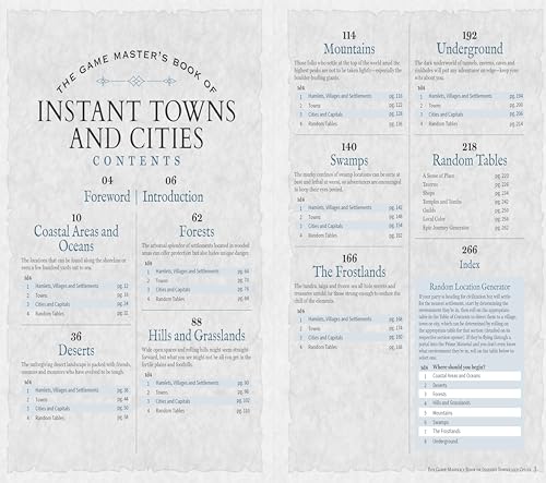 The Game Master's Book of Instant Towns and Cities: 160+ unique villages, towns, settlements and cities, ready-on-demand, plus random generators for ... RPG adventures (The Game Master Series)