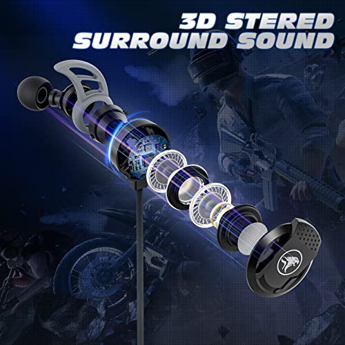 BlueFire 3.5 MM Gaming Headphone Wired Gaming Earphone Noise Cancelling Stereo Bass E-Sport Earphone with Adjustable Mic for PS4, Xbox One, Laptop, Cellphone, PC (Black)