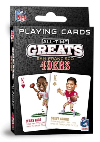 MasterPieces Family Games - NFL San Francisco 49ers All-Time Greats Playing Cards - Officially Licensed Playing Card Deck for Adults, Kids, and Family - style: San Francisco 49ers
