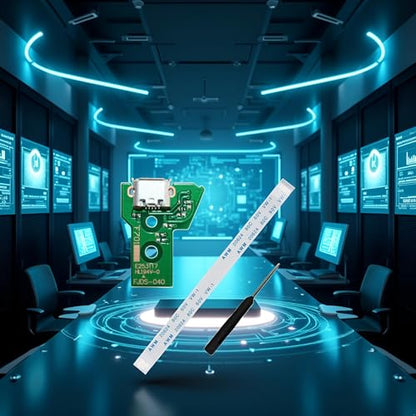 1 Set Green Micro USB Charging Port Socket Board with Flex Ribbon Cable Screwdriver for PS4 Controller Board JDS-040 JDS 040 Version,Accessories,4 Controllers Video Games