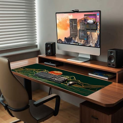 Baziabbo Desk Mat,XXL Extended Large Mouse Pad,Gaming Mousepad with Stitched Edge,Non-Slip Rubber Base Keyboard Desk Pad for Home Office Study Game (Mountains) - color: Mountains