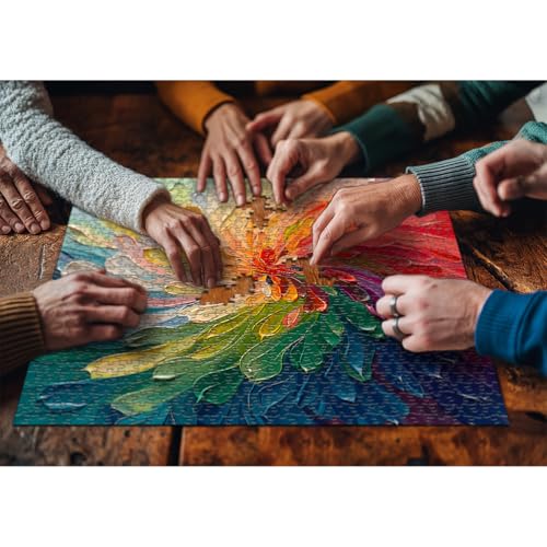 Impossible 1000-Piece Rainbow Art Painting Puzzle, Hard Challenge for Adults - style: Painting Puzzle