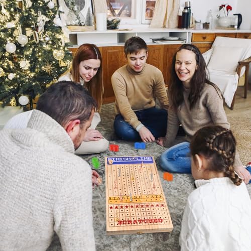 Horse Race Board Game, Foldable Wood Race Board, Race Horse Game | 21 In Horse Race Board with 11 Metal Horses 2 Dice 2 Decks of Cards and 120 Chips for Friends Adults Family Party Game Night