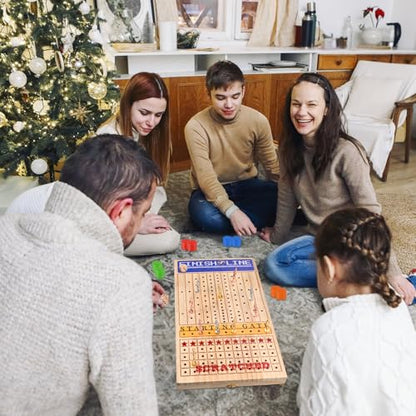 Horse Race Board Game, Foldable Wood Race Board, Race Horse Game | 21 In Horse Race Board with 11 Metal Horses 2 Dice 2 Decks of Cards and 120 Chips for Friends Adults Family Party Game Night