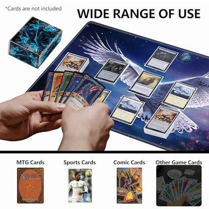 Strong Magnet Case Mtg Magic Deck Box Tcg Up to 200 Cards Creative Pattern Trading Card Storage Box for Collectible Card Games, Blue and Black Grim Reaper - color: Blue And Black Grim Reaper