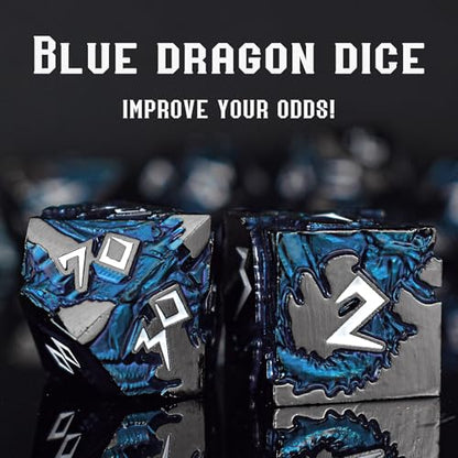 Rule Dice D&D Dice 7 Die Metal DND Dice Set, Weighted Metallic Dungeons and Dragons Dice Set, Large Polyhedral D and D Dice Sets, Cool MTG RPG Dice DND with Gifts Case for Role Playing (Black White) - color: Black White