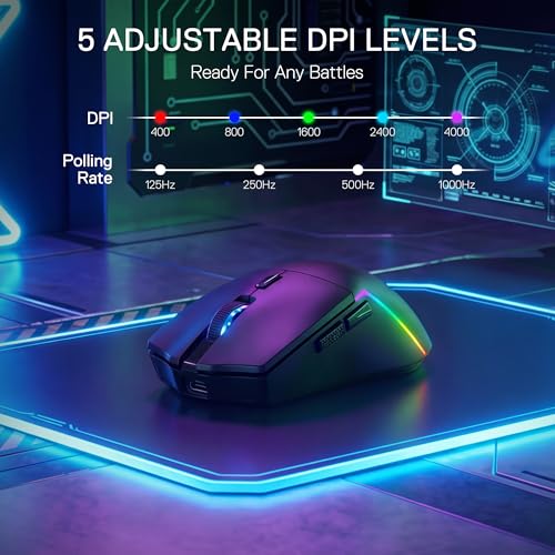 Redragon M730 PRO Wireless Lightweight RGB Gaming Mouse 10000 DPI | Cable-Free 0 Delay, Redefine Keybinding Macro, Vibing Backlight, Ergonomic Grip Body Comfort - size: Wireless