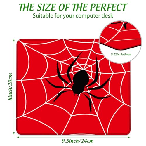 Mouse Pad Spider on Spider Web Square Mousepad Desk Mat with Non Slip Rubber Base, Stitched Edge Mouse Mat Desk Pad for Work Game Office, 9.5x8 Inches - color: Spider on Spider Web