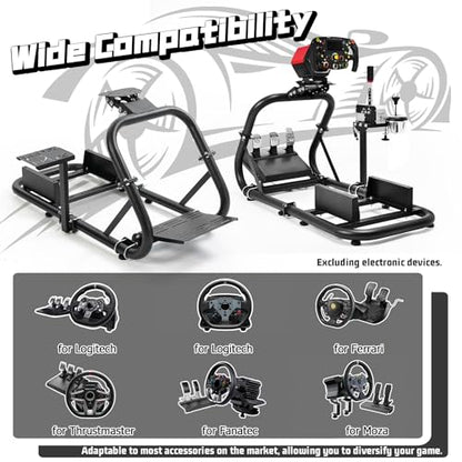 Dardoo Racing Simulator Cockpit Sim Racing Fit for Logitech G920 G29 G923 | for Thrustmaster T818 T248X T248 T300 TX, for Fanatec, Racing Simulator without Wheel Pedal Shifter Seat
