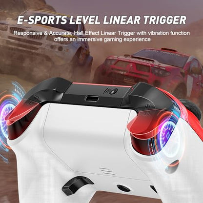 Dinosoo Wireless Controller for Xbox Series X|S, Xbox One & Windows 10/11 Steam Games, Bluetooth, Dual Vibration, TURBO, Macro, 3.5mm Audio Jack Red - Upgrading with a PC before connecting to X-box