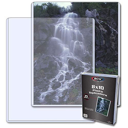 BCW 8x10 Toploader Holder - 25 Count | Rigid PVC, Non-Toxic, Crystal Clear Photocard Sleeves| 8x10 Plastic Sleeves for Prints | Hard Plastic Top Loader Sheet Protectors to Showcase Pictures