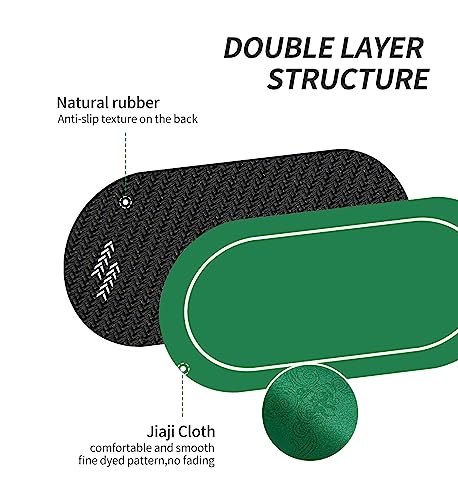 nuveti Poker Mat - 55 x 28inch Non-Slip Poker Table Game Mat - Portable Rubber Waterproof Poker mat for Table 6-8 Player Card Game Anti-Slip Rubber Poker Table Top Layout - color: 55 X 28 Inch Card Game Layout Mat1