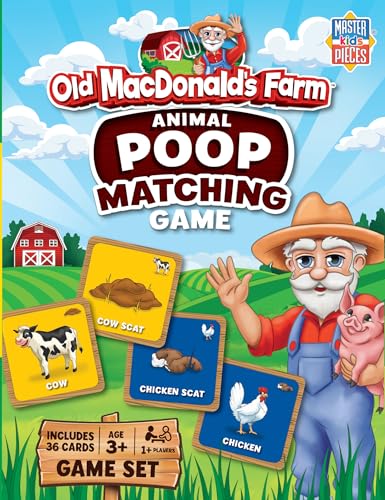 Masterpieces Old MacDonald's Farm Animal Poop Matching Game - Fun Toddler Memory Game for Ages 3+ - style: Old MacDonald Animal Poop