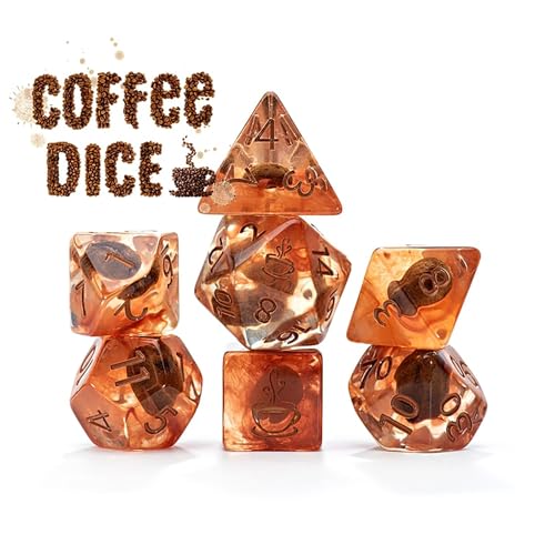 Poly Set - Coffee Dice (7) - style: Coffee
