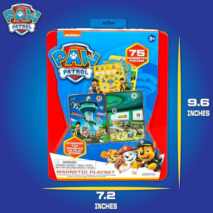 Paw Patrol Magnetic Playset, 75 Mix & Match Dress Up Magnets, 2-in-1 Storage Tin & Play Space, Fun Paw Patrol Toy for Kids 3 & Up, Great Travel Activity for Kids and Toddlers, Paw Patrol Activities - color: Paw Patrol