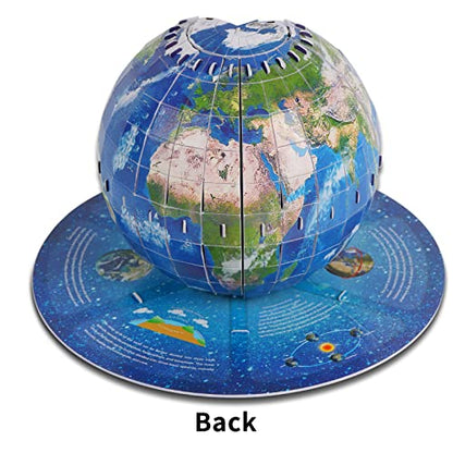3D Puzzles for Kids Ages 8-10-12-14 Earth Globe DIY Geography Puzzle, Educational Learning Toys 3D Jigsaw World Globe Map Model Kit Teaching Aids Birthday for Boys Girls, 50 Pieces - style: Earth Globe