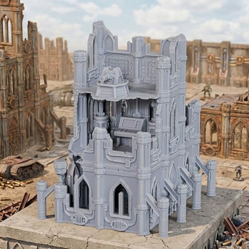 DND Terrain for Trench Crusade – 28mm Ruined Cathedral Building AF1166 | Unpainted Multilevel Gothic Ruins Tabletop Scenery for Dungeons and Dragons, Wargame Map Props