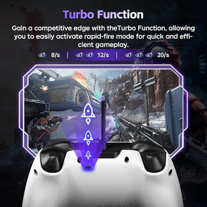 DOYO Wired Controller for PlayStation 5, PS5, PC, PS4, USB Gamepad Joystick for Windows 7/8/10, Laptop, Steam - Dual Vibration, Turbo, Hall Effect Trigger, 6 Axis Gyro Sensor, 3.5mm Audio Jack - color: Gray-Wried