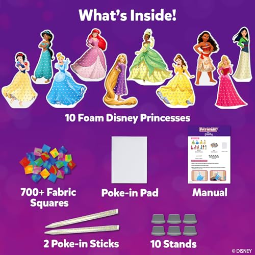 Skillmatics Poke-in Art – Disney Princesses, Mess-Free DIY Wood Craft Kit | Screen-Free Entertainment, Fun Colorful Creative Activity for Kids, Cinderella, Ariel, Gifts for Girls Ages 4, 5, 6, 7, 8, 9 - style: 3. Disney Princess