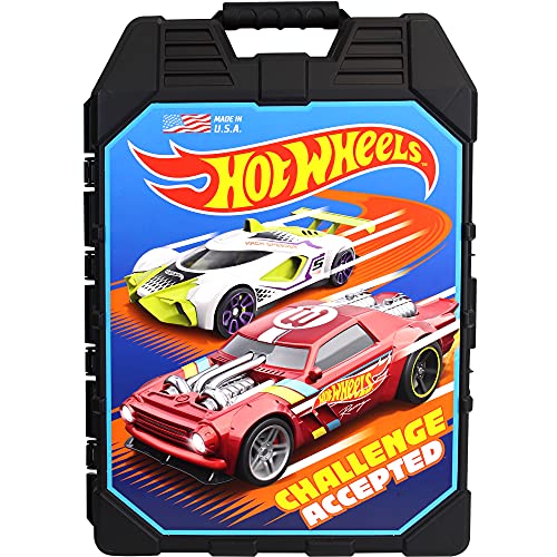 Tara Toys Hot Wheels 48-Car Storage Case – Durable Plastic Carrying Case with Handle for Die-Cast Toy Cars, Fits 1:64 Scale Vehicles, Organizer for Kids Travel & Display - style: 48 Car Carry Case