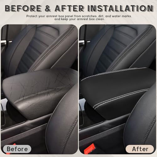 ramuel Center Console Armrest Cover for Ford Edge 2015-2025 | Anti-Scratch ，Non-Slip ，PU Leather ，Easy Install - size: for Edge