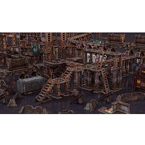 TinkerTurf Sci-Fi Terrain: Industrial Starter Set, Abandoned Theme, Sturdy, Affordable, Great-Looking Full-Color Terrain, Quick and Easy to Assemble, Virtually Limitless Setups - style: Abandoned