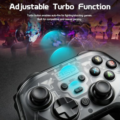 Joso Game Controller with Phone Mount, Play on iPhone/iPad/Android/PS4/PC/Switch with Hall Effect Joysticks/Hall Triggers, Supports Wired Controller with 1000Hz Polling Rate/Cloud Gaming/Streaming - color: Black
