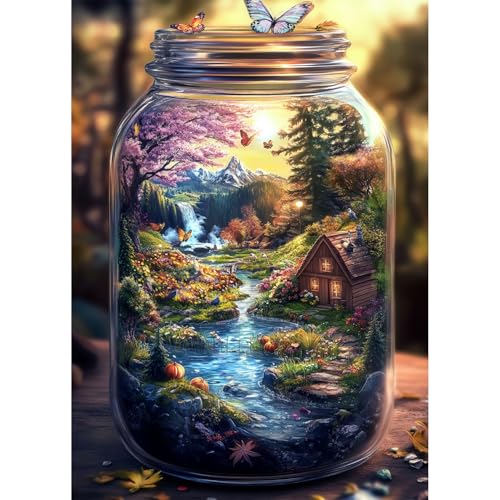Jigsaw Puzzles for Adults 1000 Pieces Impossible Hard Difficult Challenging Puzzles for Adults 1000pc Puzzles World in Bottle Nature's Dream Jigsaw Puzzle 1000 Pieces 28 x 20 inch