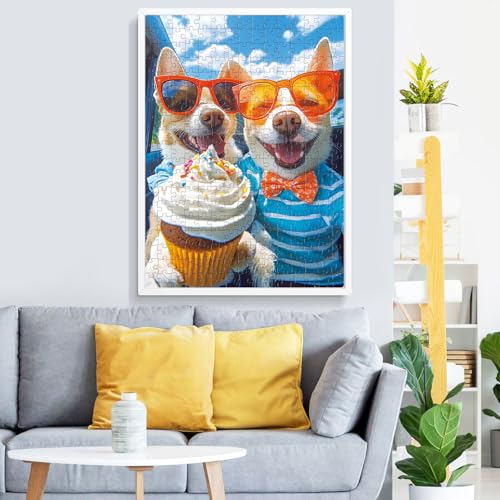 300 Piece Puzzles for Adults,Cute Puppy Jigsaw Puzzle for Adults Kids Seniors,Recycled Cardboard Selfie Puppy Piece Puzzle 300 Piece,Family Activity Great Gift for Family Friends 20.5 * 15 in - style: Dogs