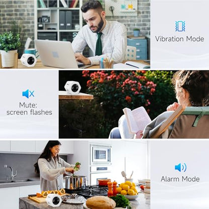 Productivity Timer 1, 5, 10, 30, 60 Minutes Preset, Desk Cube Timer with Gravity Sensor/Mute/Vibration for ADHD, Work, Study, Kitchen, Back to School (White) - color: White